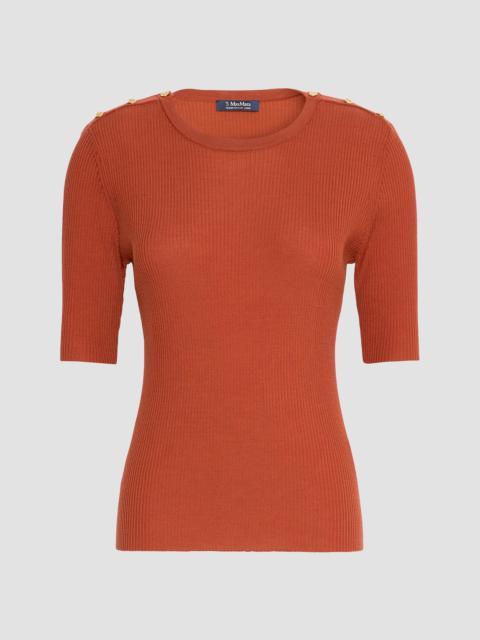 Max Mara Women's Ribbed Woollen Yarn Jumper - Orange