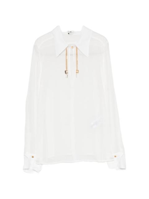 ELISABETTA FRANCHI Elisabetta Franchi Logo-plaque Chain-detail Blouse