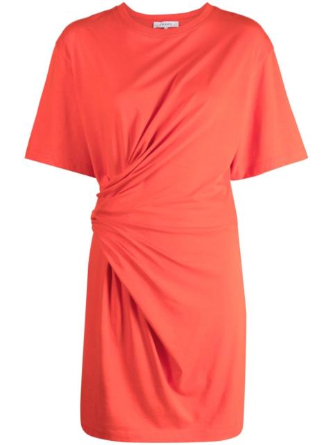 FRAME short-sleeve ruched-detail minidress