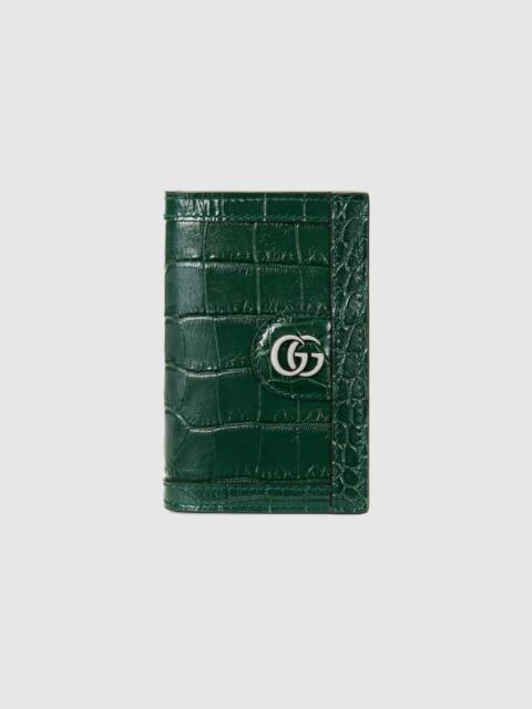 GUCCI Crocodile card case with Double G