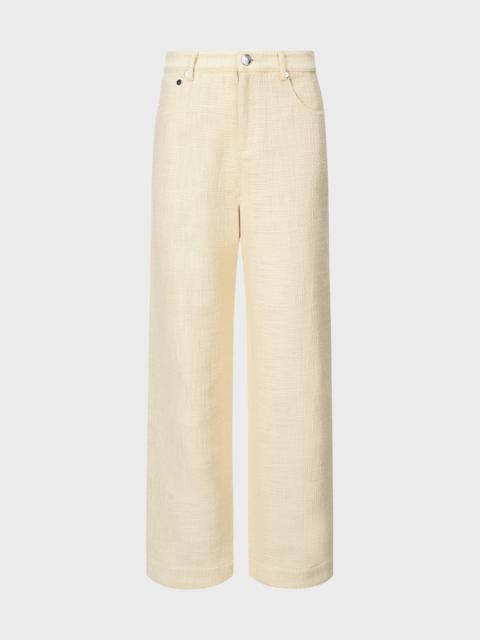 Grayson Wide-Leg Cotton Tweed Pants