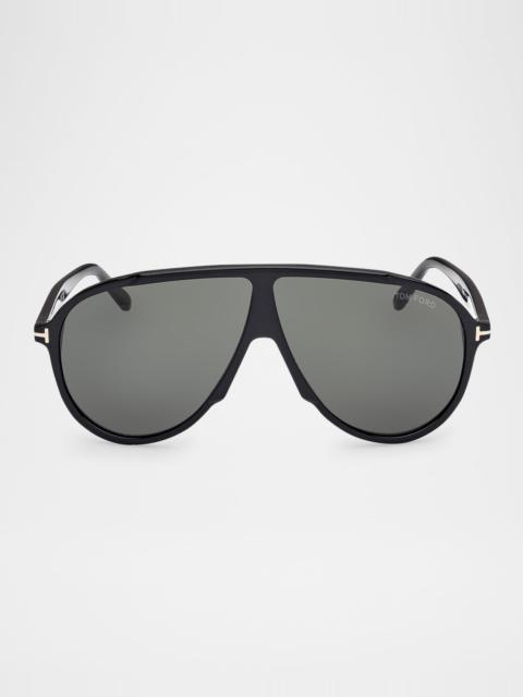 TOM FORD Men's Vladimir Acetate Aviator Sunglasses