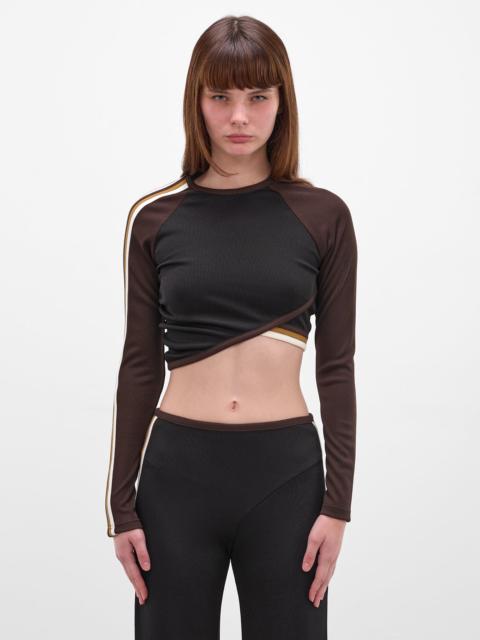 CHRISTOPHER ESBER Verner Two-Tone Cropped Overlapping Top