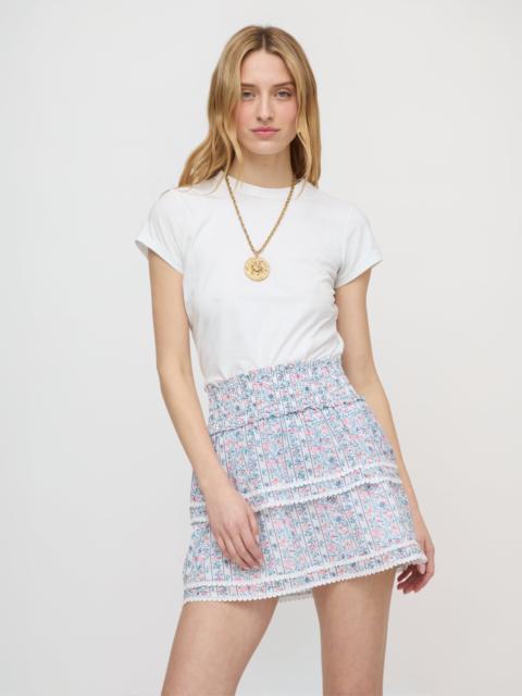 Hill House Home The Meena Skirt - White Etched Floral Stripe