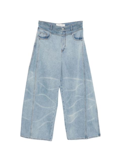 FENG CHEN WANG pattern wide-leg jeans