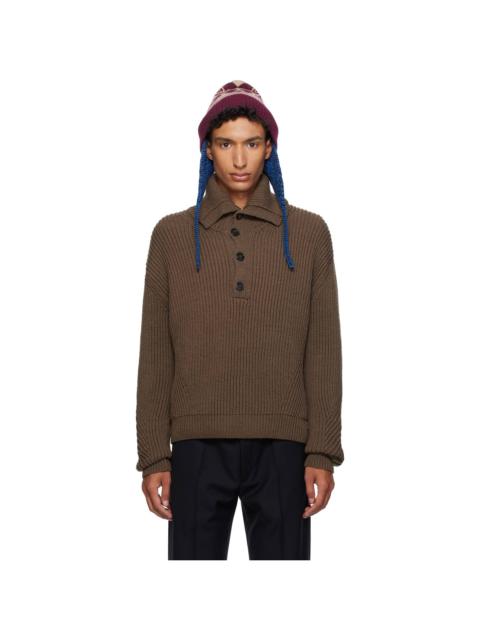 Dries Van Noten Brown Wool Sweater