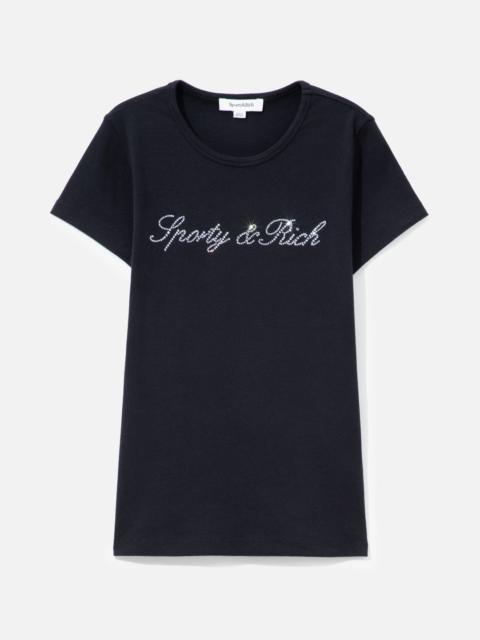 Sporty & Rich SIGNATURE LOGO KRYSTAL TEE