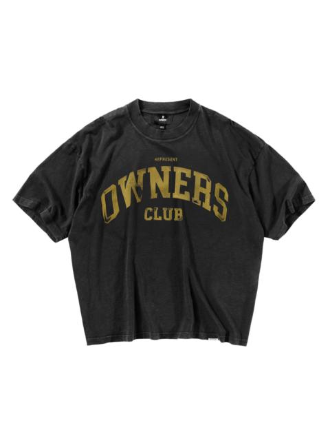 REPRESENT Men's Owners Cotton Crewneck Crop T-Shirt - Faded Black