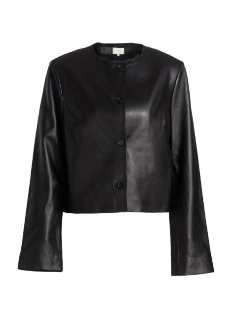 Loulou de Saison Women's Raho Leather Crop Jacket - Black