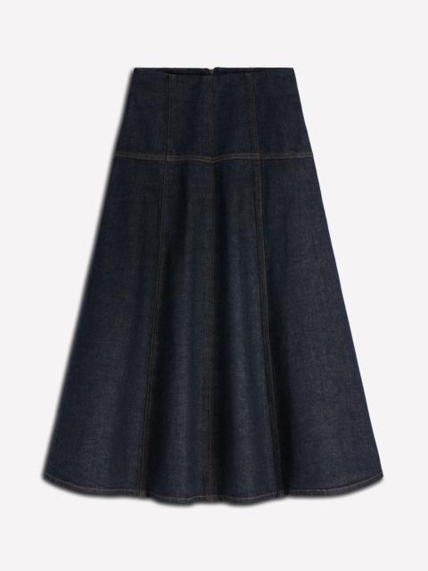 BODEN Panelled Detail Denim Skirt-Indigo