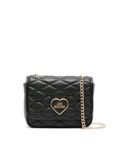 Moschino logo-lettering matelassÃ© crossbody bag