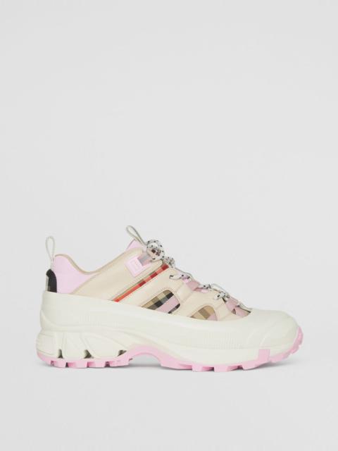 Burberry Check Cotton and Leather Arthur Sneakers