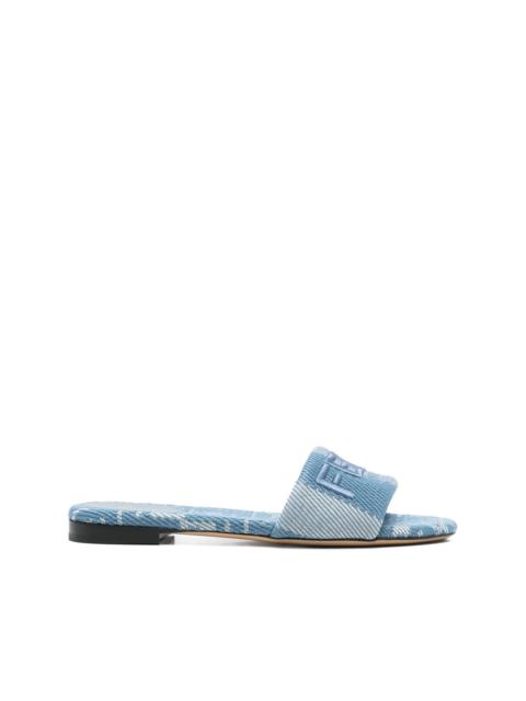 logo-embroidered slides