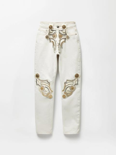 VERSACE Embroidered Straight Jeans