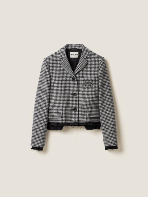 Single-breasted houndstooth check jacket