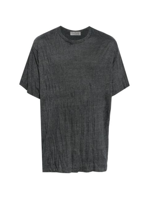 Yohji Yamamoto crinkled-effect cotton-blend T-shirt
