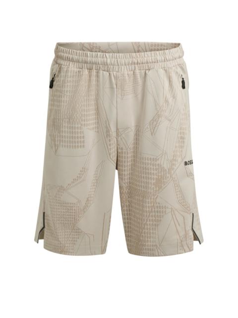 BOSS ACTIVE PATTERNED SHORTS IN FOUR-WAY STRETCH FABRIC