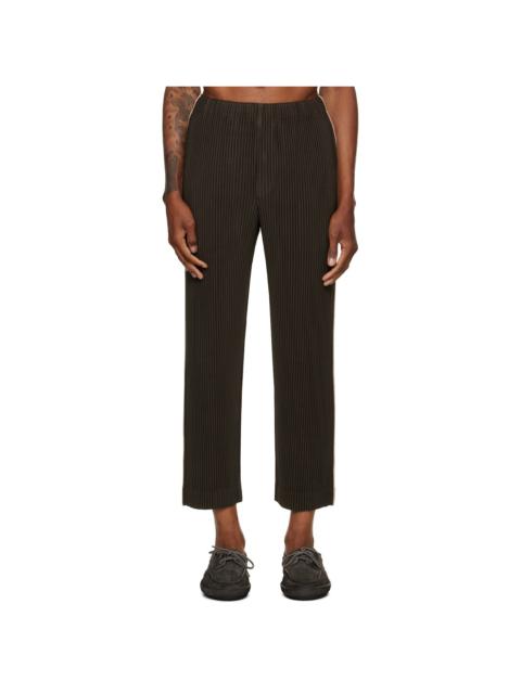 ISSEY MIYAKE Brown August Embroidery Stripes Trousers