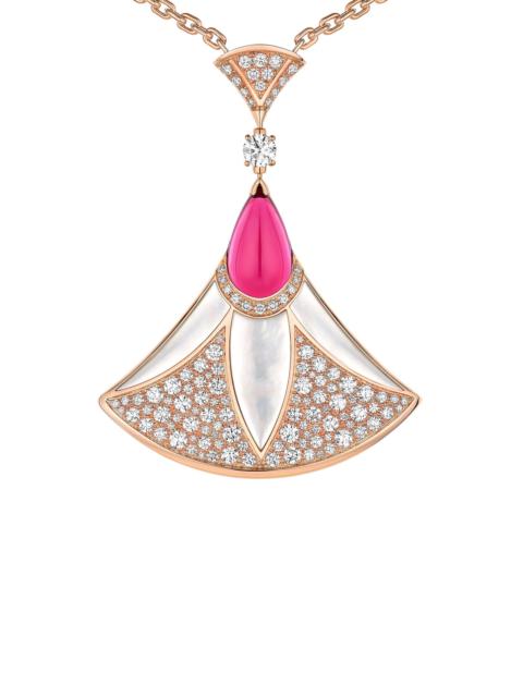 BVLGARI Women's Divissima Diva 18K Pink Gold, Mother-Of-Pearl, Rubellite & 4.57 TCW Diamond Pendant Necklace