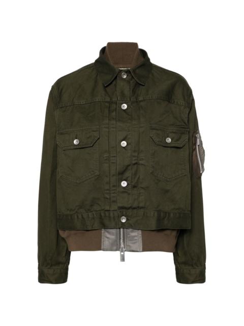 sacai layered bomber jacket