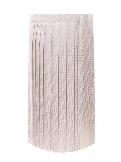 FENDI Silk skirt with FF motif