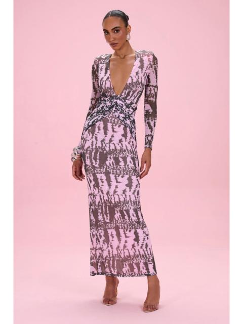 PatBO BOTANIC STRIPE PLUNGE MAXI DRESS
