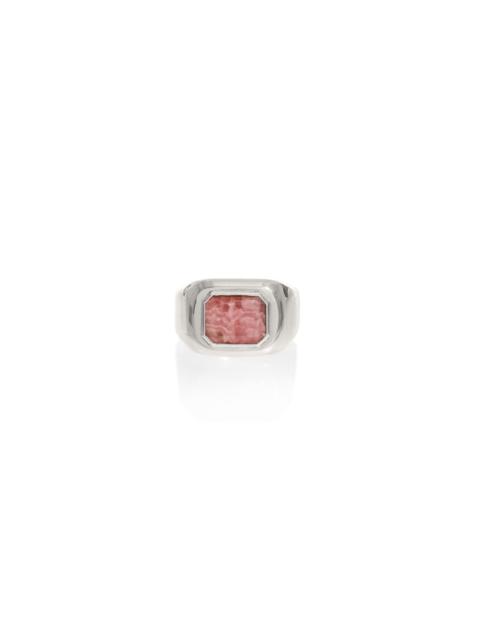GABRIELA HEARST Large Ring in 18k White Gold & Pink Marble Stone
