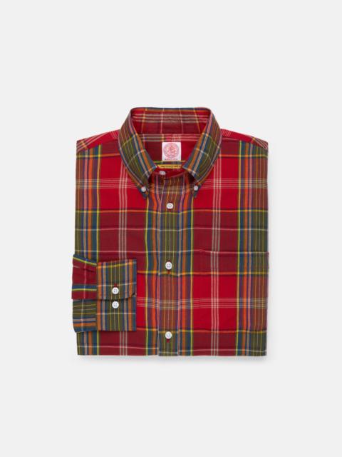J. PRESS HANDLOOMED RED PLAID SHIRT