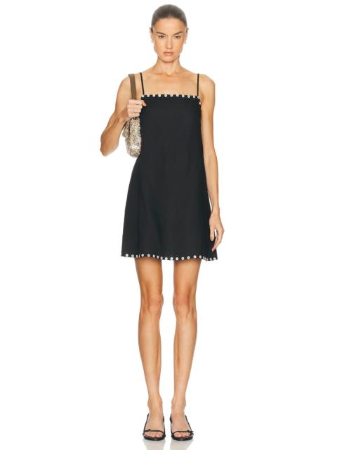 STAUD Laura Mini Linen Dress