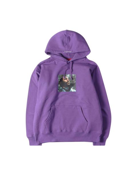 Supreme striped hooded sweatshirt purple on sale