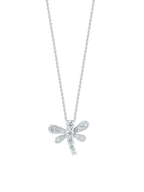 ROBERTO COIN Women's Tiny Treasures 18K White Gold & Diamond Dragonfly Pendant Necklace - White Gold