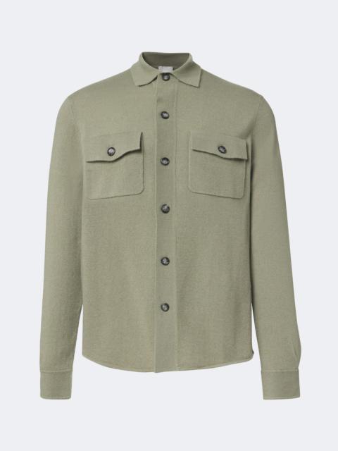 Allude Knitted wool and cashmere shirt