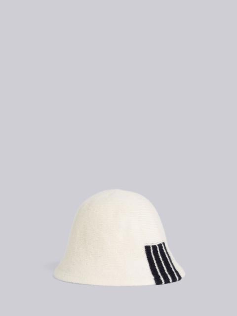 Thom Browne Hairy Silk Cashmere Jersey 4-Bar Bucket Hat
