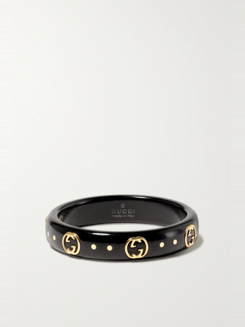 GUCCI Icon 18-karat gold, zirconia and crystal ring