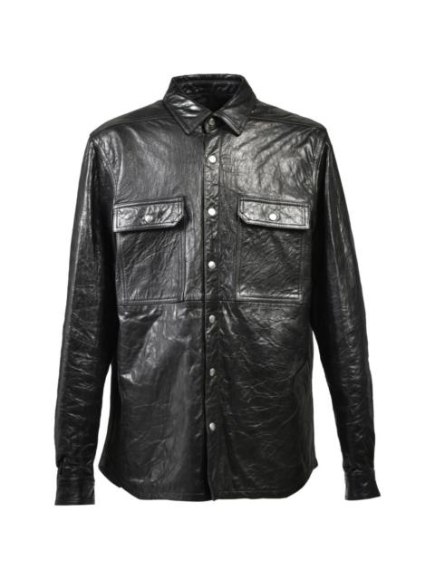 Rick Owens flap-pocket leather shirt