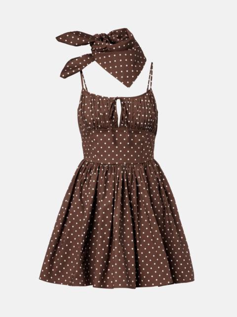ROTATE Polka-dot cotton-blend minidress