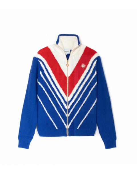 CASABLANCA Chevron Zip Up Jumper