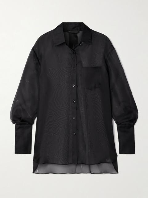 KIKI DE MONTPARNASSE Laser-cut silk-organza shirt Black