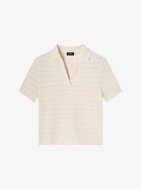 A.P.C. LIVIA CROPPED POLO SHIRT