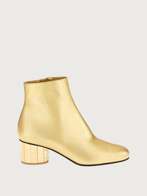 FERRAGAMO MIRRORED HEEL ANKLE BOOT