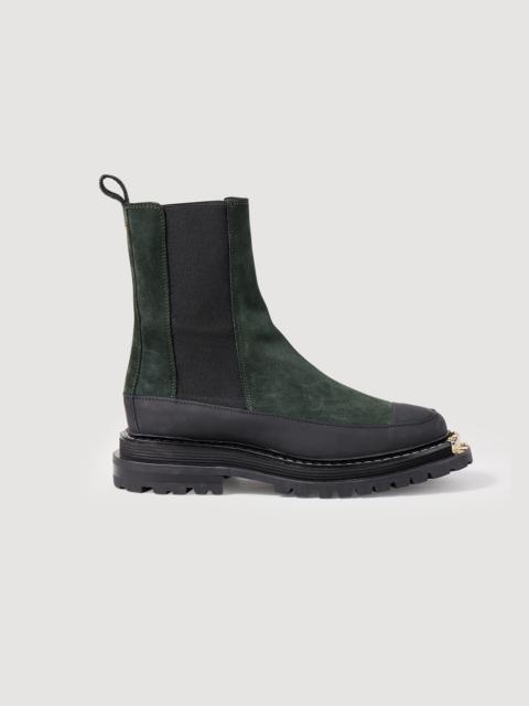 Sandro Leather Chelsea boots with notched sole