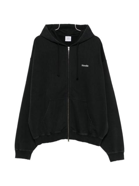 VETEMENTS Vetements Logo-print Zip-up Hoodie