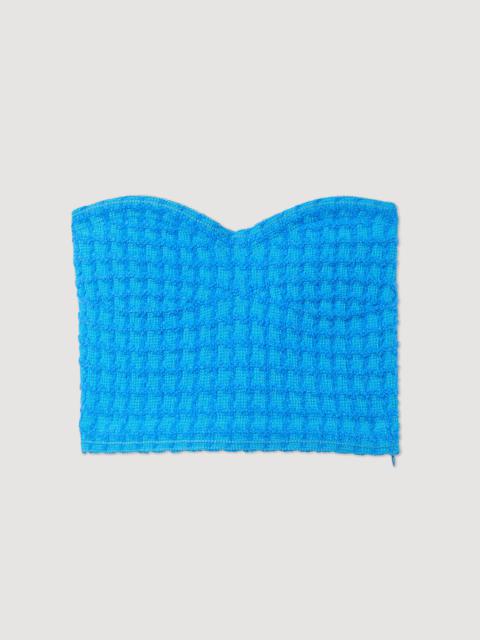 Sandro Cropped tweed bustier