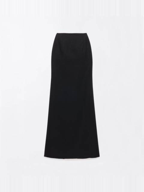 TOM FORD SILK CREPE HIGH WAIST FLOOR LENGTH FITTED SKIRT