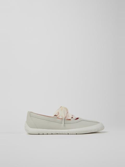 CAMPER Peu Path+ White Leather Ballerinas for Women.