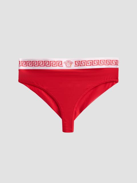 VERSACE Women's Brasiliana Jersey Cheeky Briefs - Rosso