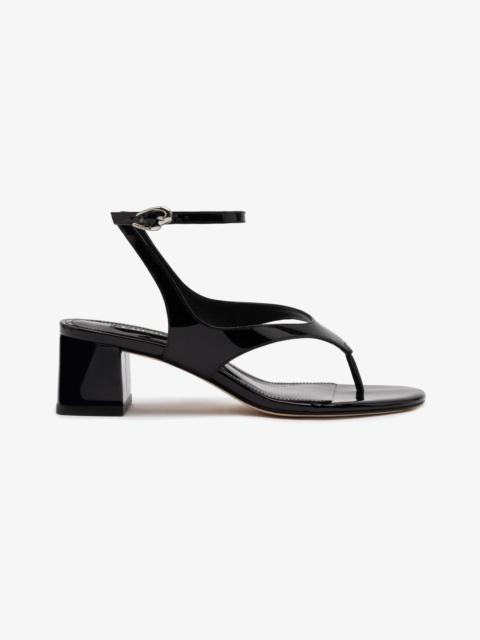 Larroudé Gaia Block Sandal In Black Leather