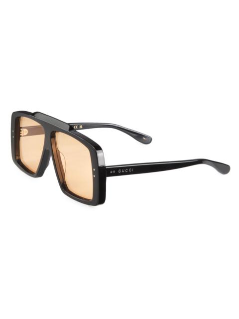 GUCCI Men's Fashion Show 62MM Square Sunglasses - Black