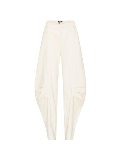 ROTATE cream tapered trousers
