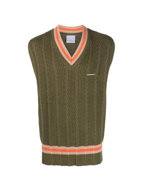 BLUEMARBLE V-neck cable-knit vest